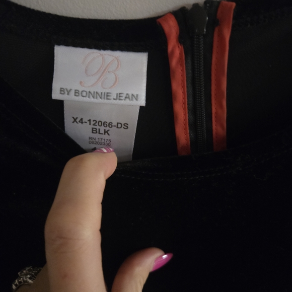 Bonnie Jean Black Velvet and Plaid Kids Costume Dress - Picture 5 of 5